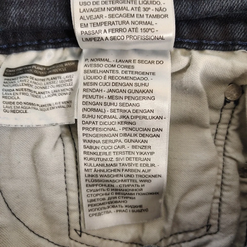 Levi's 505 Jeans Regular Fit Black Wash Denim Pants Mens‎ Size 34x33 (36x34)